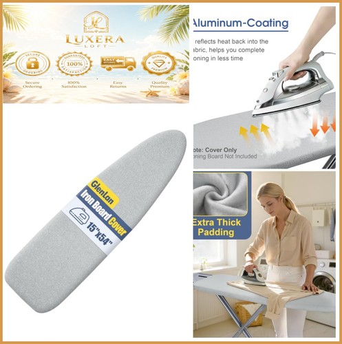 Ironing board cover and - board,