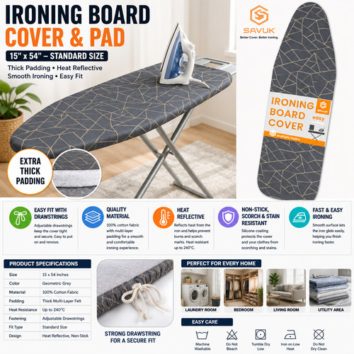 Ironing board cover and - board, pad